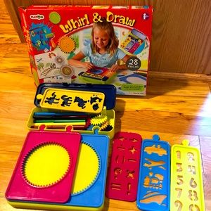 Whirl & Draw create spiral drawings stencils art set kit with box Ages 5+ FUN!!